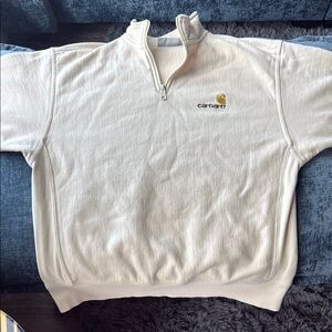 Carhartt WIP Cream Zip Up Sweater Casual Style